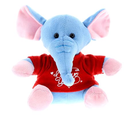 Dollibu Blue Elephant I Love You Valentines Stuffed Animal Red