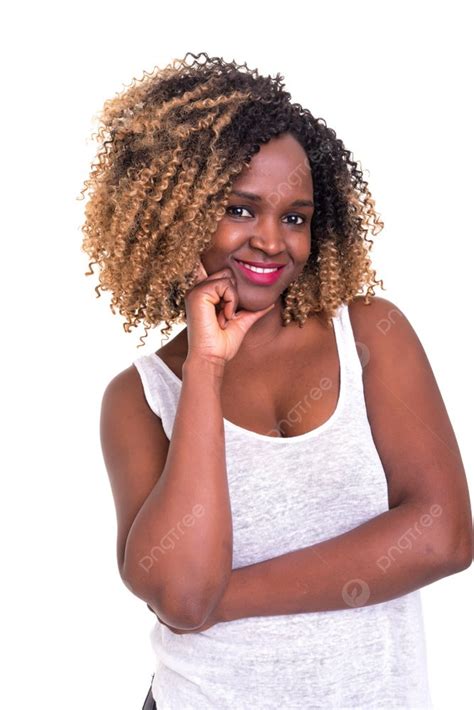 Beautiful Young African Woman Posing Isolated Over White Photo Background And Picture For Free