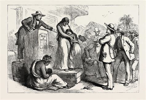 A Slave Auction United States Of America Drawing By American School