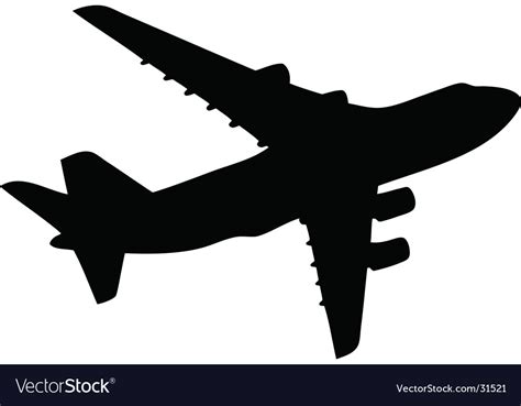 Aero Plane Silhouette Royalty Free Vector Image