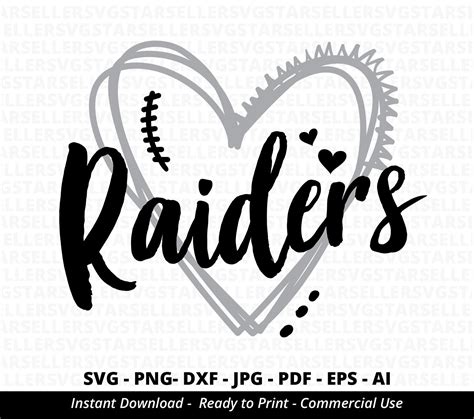 raiders heart svgraiders svgraiders football svgheart etsy