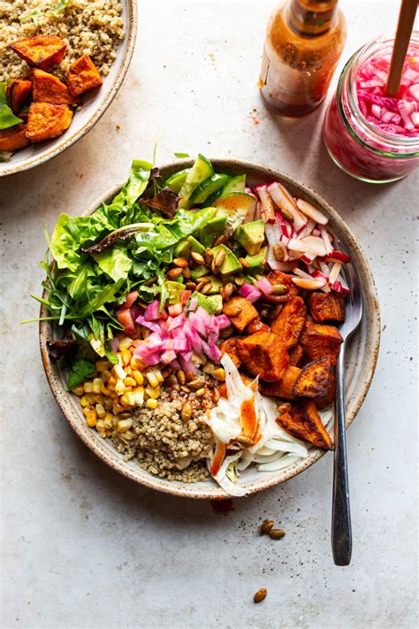 Loaded with diced sweet potatoes, black beans, corn, rice and seasonings, this delicious dinner packs a punch of flavor. Sweet potato bowl | Recipe | Lazy cat kitchen, Vegan dinner recipes, Vegan dinners