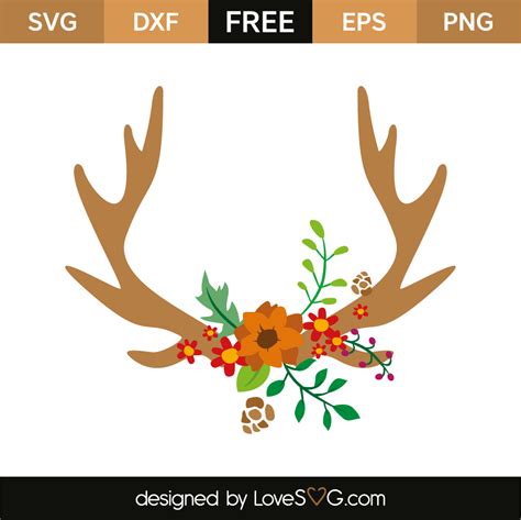 View Free Antler Svg File PNG Free SVG files | Silhouette and Cricut