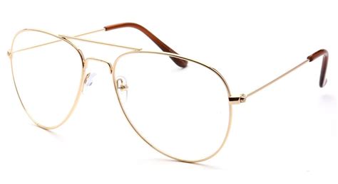skylark retro aviator clear lens vintage gold metal frame glasses