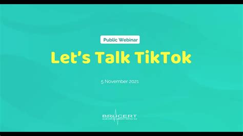 Lets Talk Tik Tok Webinar Youtube