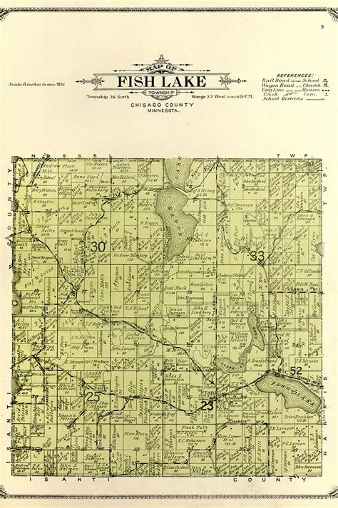 1914 Plat Map Fish Lake Township