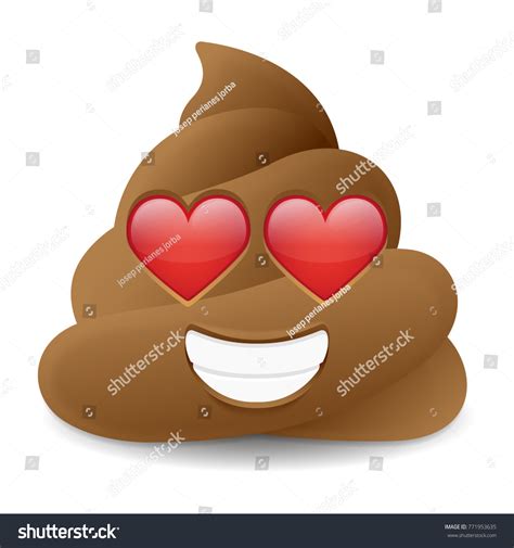 Vektor Stok Pile Poo Heart Emoji Icon Object Tanpa Royalti 771953635