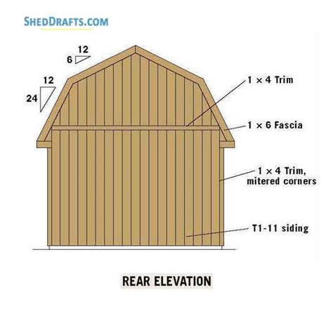 12×12 Gambrel Barn Storage Shed Plans With Loft