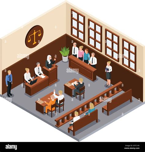 Jury Courtroom Illustration Stock Vector Images Alamy