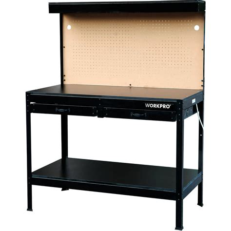Workpro Multipurpose 48 Inch Workbench With Work Light And Pegboard