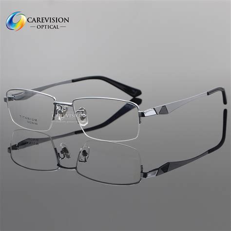 Us Stock Designer Pure Titanium Eyeglasses Frames Men S Half Rimless Glasses New Ebay