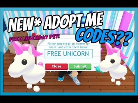 ( adopt cute pets decorate your home explore the world of adopt me! *NEW* ADOPT ME CODES! (ALL WORKING) *FREE PET UNICORN* Roblox - YouTube