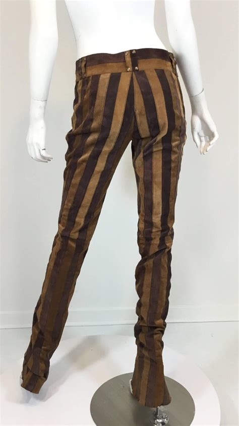 dolce and gabbana gisele suede leather striped flare pants at 1stdibs gisele leather pants