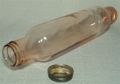 Pink Glass Rolling Pin Vintage Utensil Old Baking Supply