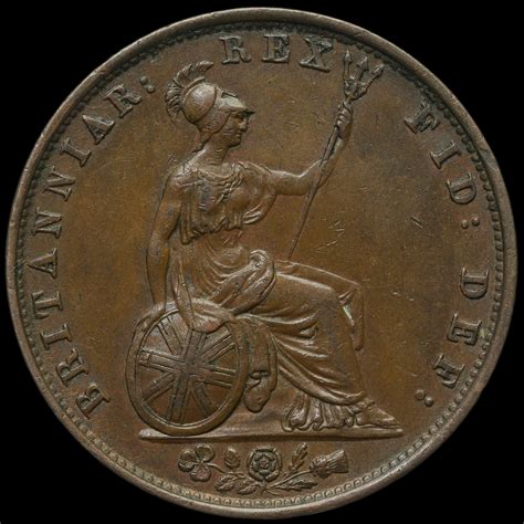 1837 William Iv Milled Copper Halfpenny