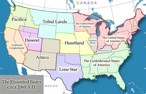 Disunited States Of America Map Maps For You