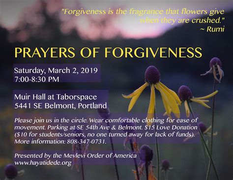 Prayers of Forgiveness | Mevlevi Order of America
