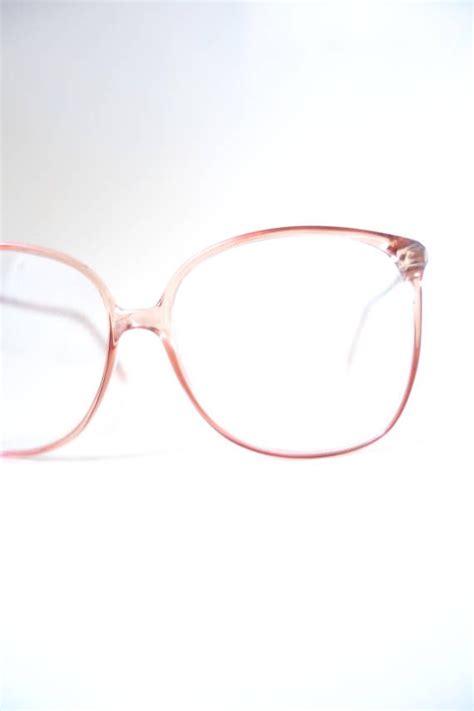 clear glasses vintage eyeglasses 1980s oversized clear blush round lens sunglasses cute