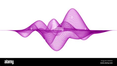 Purple Wireframe Wave Structure Or Abstract Visualization Of Audio