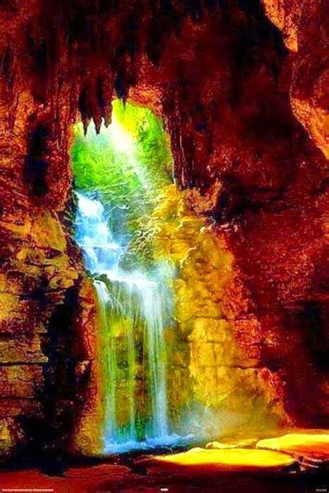 Cave Waterfall France Waterfall Fantasy Backgrounds Landscape