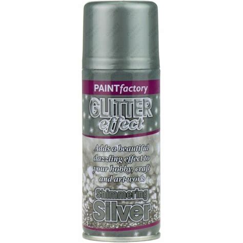 Paint Factory Silver Glitter Effect Spray Paint 200ml Sprayster