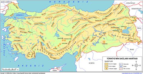 Türkiye nin Dağları Haritası Harita Haritalar Fiziki coğrafya