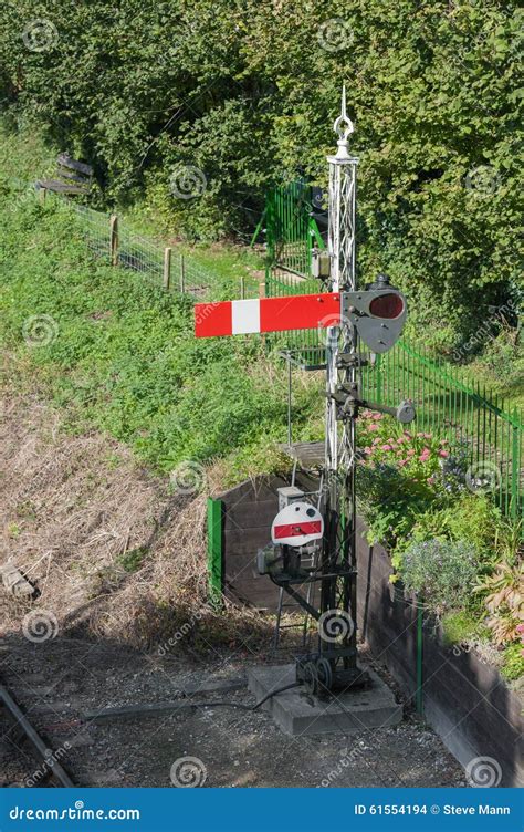 Red Semaphore Signal On Railway Royalty Free Stock Photography