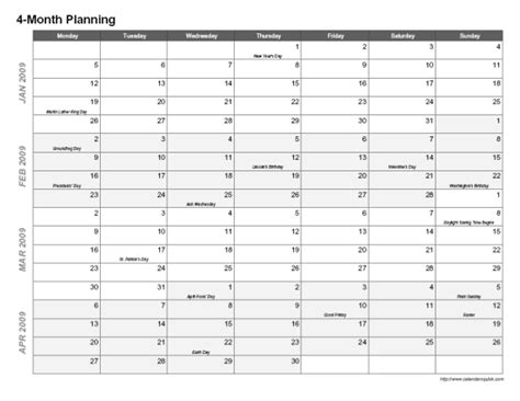 Create Your Printable Multi Year Calendars On One Page Perfect Multi