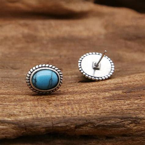 Sterling Silver Turquoise Stud Earrings Jewelry1000 Com