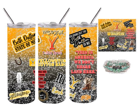 Yellowstone Design Digital Image For Skinny Tumblers Sublimation