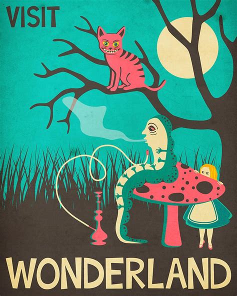 Wonderland Digital Art Alice In Wonderland Travel Poster Vintage
