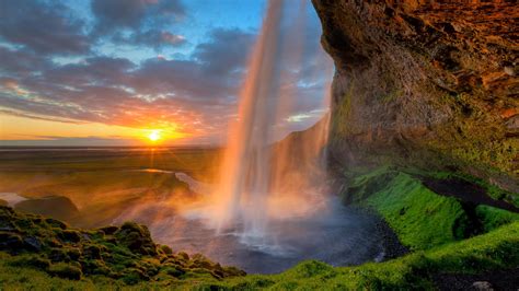 Seljalandsfoss Waterfall In The South Region Of Iceland Bing Gallery