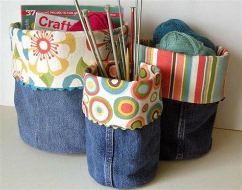 15 Craft Ideas To Recycle Jeans For Functional Furniture And Home