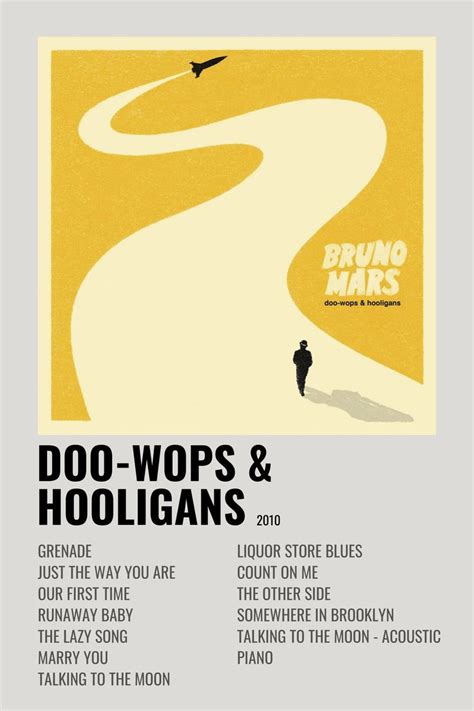 Bruno Mars Doo Wops And Hooligans Music Poster Ideas Music Album Cover Music Poster