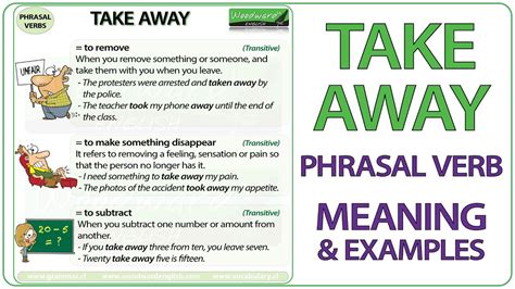 Take Away Phrasal Verb Meaning And Examples In English