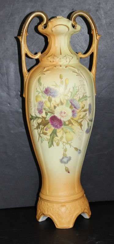 Austrian Hand Painted Two Handled Vase