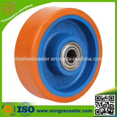 Steel Ball Bearing 6 Polyurethane Caster Cast Iron Wheel China