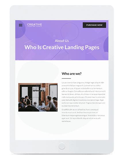 Template Agency About Us Pagetablet The Landing Factory