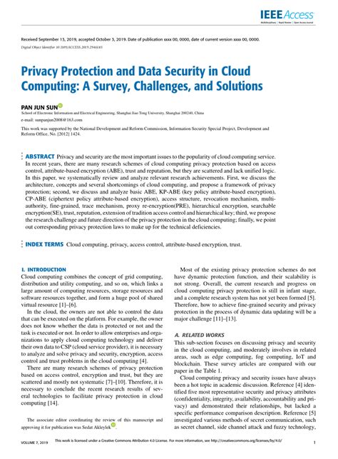 Pdf Privacy Protection And Data Security In Cloud Computing A Survey