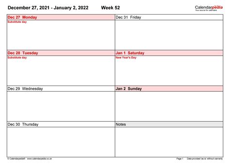 Printable 2022 Yearly Calendar With Week Numbers 6 Templates Calendar