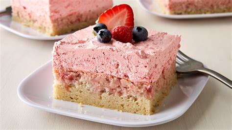 Easy Strawberry Cream Dessert Squares Recipe From