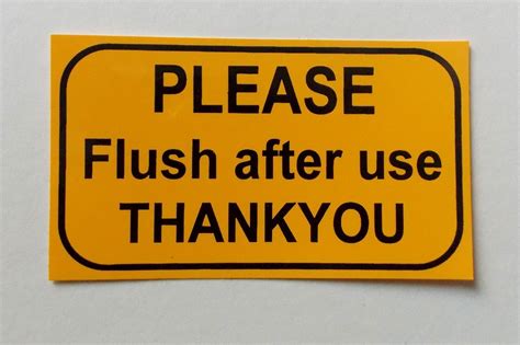 Please Flush After Use Thankyou Sticker For The Toilet Washroom Urinal Ebay