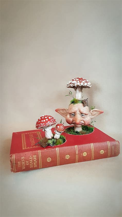 Sold Mushroom Fae Book Ooak Book Sculpture Faunleyfae