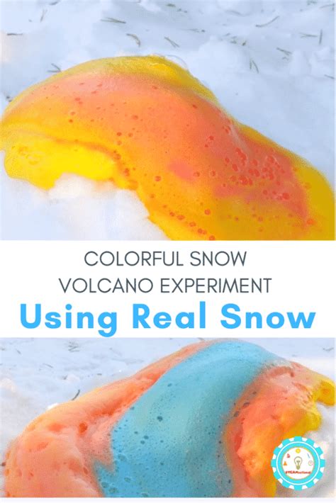 Colorful Snow Volcano Experiment Using Real Snow