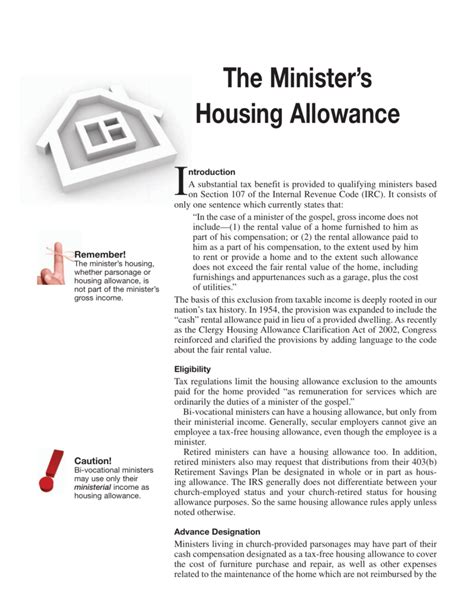 Housing Allowance Worksheet 2022