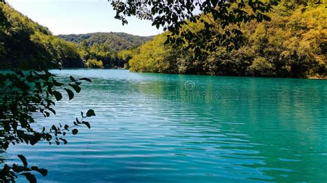 Turquoise Lake Plitvice Croatia Stock Image Image Of Sunny Blue