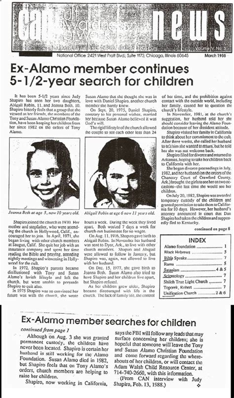 In the vast majority of cases—from 85 to 90 percent by some estimates—the abuser is a person the child knows and trusts. Tony Alamo News » 1980-1989