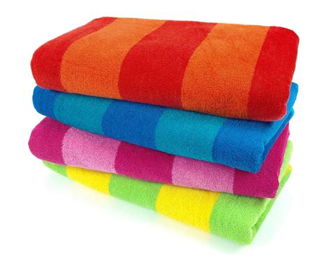 Kaufman 4 Pack Velour Two Color Stripe Beach Towel 30in X 60in