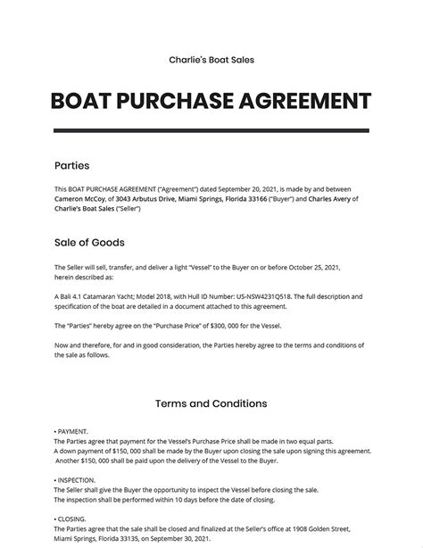 Free Boat Sharing Agreement Template Printable Templates
