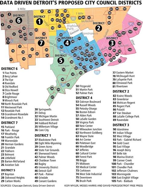 Detroit Neighborhoods Mapped Detroit Neighborhoods Detroit Map